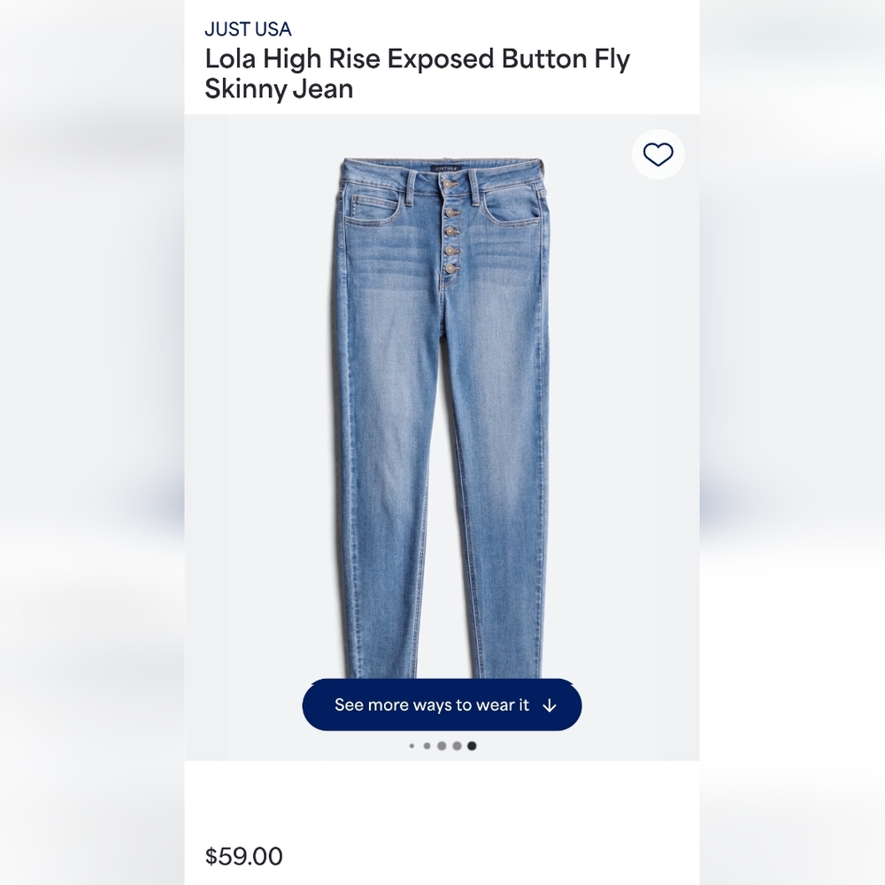Just USA Light Blue High Rise Skinny Jeans
